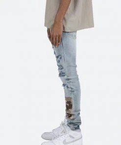 Mnml X408 Repaired Skinny Denim - Blue