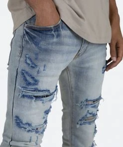 Mnml X408 Repaired Skinny Denim - Blue