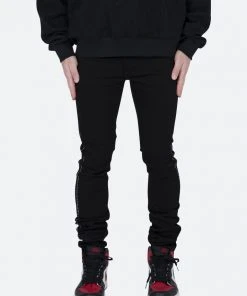 Mnml X457 Rhinestone Skinny Denim - Black