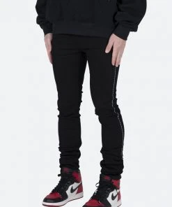 Mnml X457 Rhinestone Skinny Denim - Black