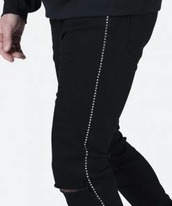 Mnml X457 Rhinestone Skinny Denim - Black