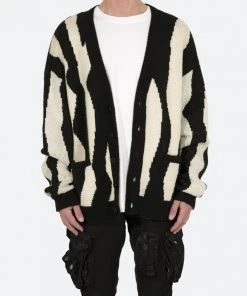 Mnml Zebra Cardigan - Black/Natural
