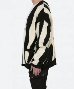 Mnml Zebra Cardigan - Black/Natural