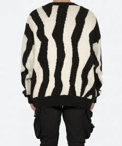 Mnml Zebra Cardigan - Black/Natural