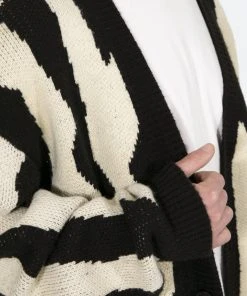 Mnml Zebra Cardigan - Black/Natural