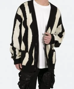 Mnml Zebra Cardigan - Black/Natural