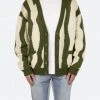 Mnml Outerwear Zebra Cardigan - Green/White