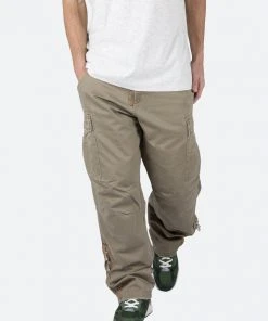 Mnml Zipper Denim Cargo Pants - Khaki