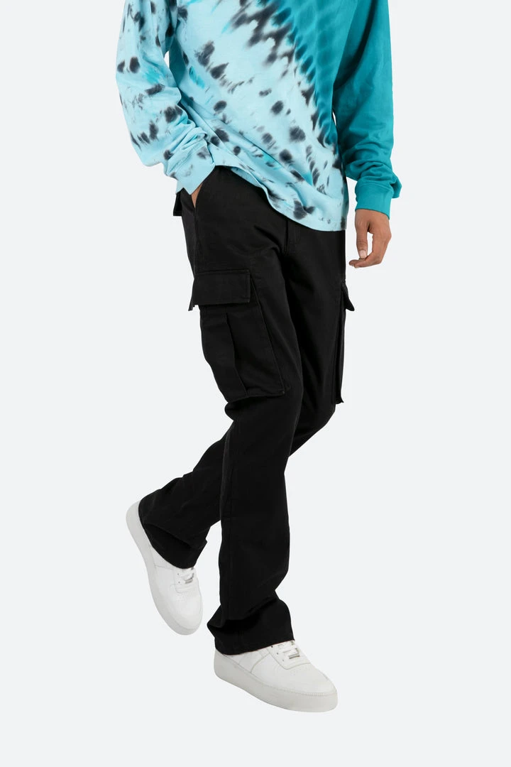 Hot Sale mnml Store -Hot Sale mnml Store Twill Flare Cargo Pants Black